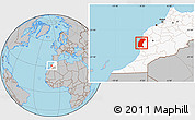 Gray Location Map of Essaouira, highlighted country