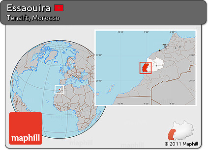 Gray Location Map of Essaouira, highlighted parent region