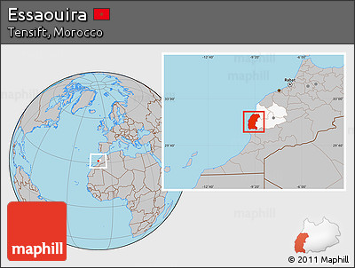 Gray Location Map of Essaouira, highlighted parent region