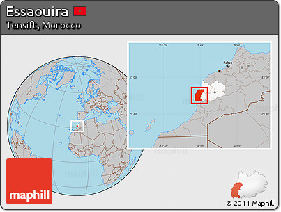 Gray Location Map of Essaouira, highlighted parent region