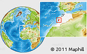 Physical Location Map of Essaouira, highlighted country, within the entire country