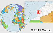 Political Location Map of Essaouira, highlighted country
