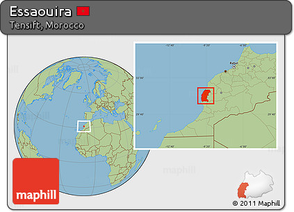 Savanna Style Location Map of Essaouira