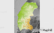Physical Map of Essaouira, darken, desaturated