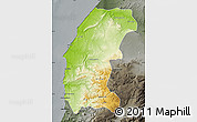 Physical Map of Essaouira, darken, semi-desaturated