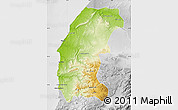 Physical Map of Essaouira, lighten, desaturated