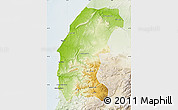 Physical Map of Essaouira, lighten