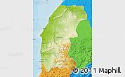 Physical Map of Essaouira, political outside