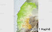 Physical Map of Essaouira, semi-desaturated