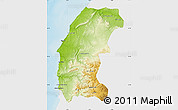 Physical Map of Essaouira, single color outside