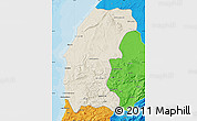 Shaded Relief Map of Essaouira, political outside