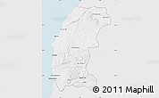Silver Style Map of Essaouira, single color outside