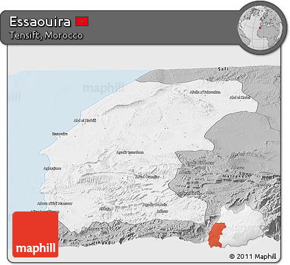Gray Panoramic Map of Essaouira
