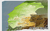 Physical Panoramic Map of Essaouira, darken