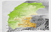 Physical Panoramic Map of Essaouira, desaturated