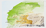 Physical Panoramic Map of Essaouira, lighten