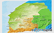 Physical Panoramic Map of Essaouira, political outside