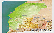 Physical Panoramic Map of Essaouira, satellite outside