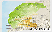 Physical Panoramic Map of Essaouira, shaded relief outside