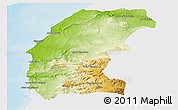 Physical Panoramic Map of Essaouira, single color outside