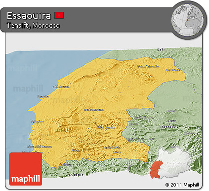 Savanna Style Panoramic Map of Essaouira