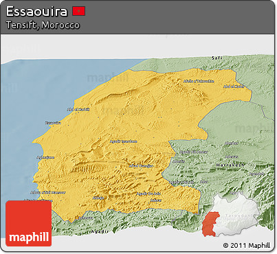 Savanna Style Panoramic Map of Essaouira