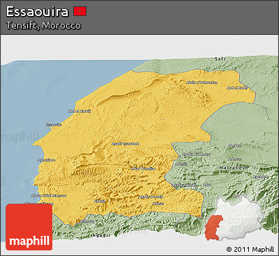 Savanna Style Panoramic Map of Essaouira