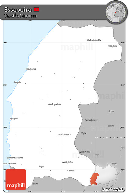 Gray Simple Map of Essaouira