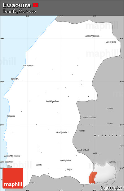 Gray Simple Map of Essaouira