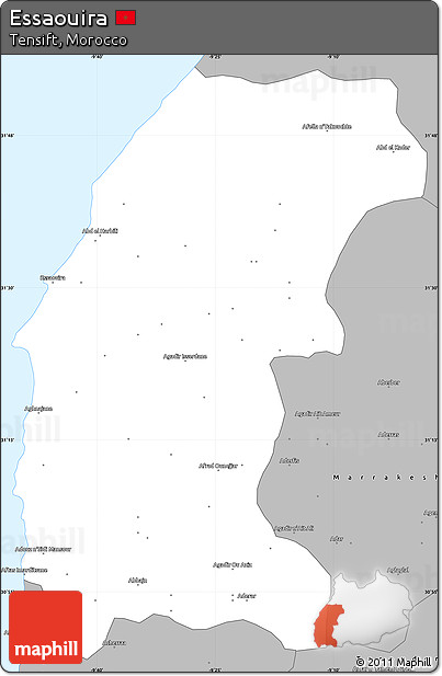 Gray Simple Map of Essaouira