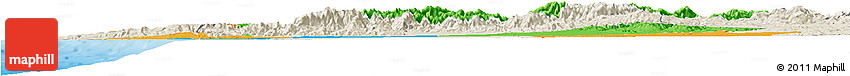 Political Horizon Map of Tensift, shaded relief outside