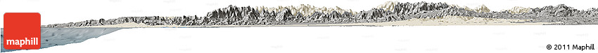 Shaded Relief Horizon Map of Tensift, darken, semi-desaturated