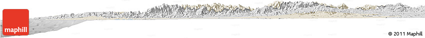 Shaded Relief Horizon Map of Tensift, desaturated