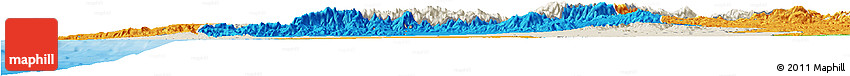 Shaded Relief Horizon Map of Tensift, political outside