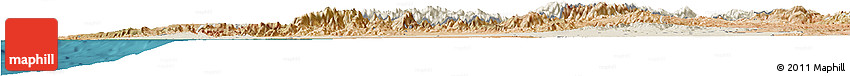 Shaded Relief Horizon Map of Tensift, satellite outside
