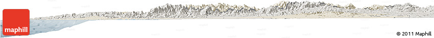 Shaded Relief Horizon Map of Tensift, semi-desaturated