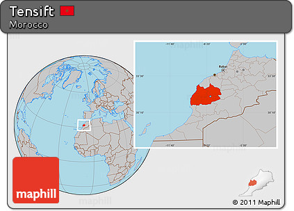 Gray Location Map of Tensift