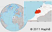 Gray Location Map of Tensift, highlighted country