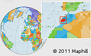 Political Location Map of Tensift, within the entire country