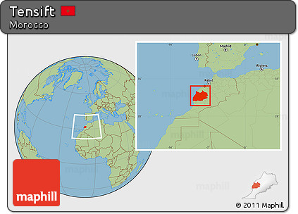 Savanna Style Location Map of Tensift, within the entire country