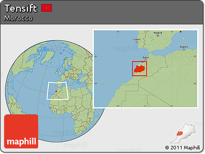 Savanna Style Location Map of Tensift, within the entire country