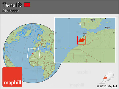 Savanna Style Location Map of Tensift, within the entire country