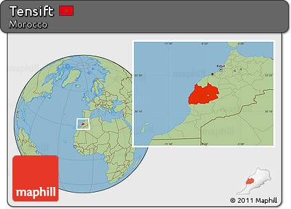 Savanna Style Location Map of Tensift