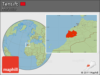 Savanna Style Location Map of Tensift