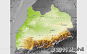 Physical Map of Tensift, darken, desaturated