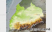 Physical Map of Tensift, darken, semi-desaturated