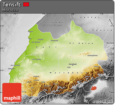 Physical Map of Tensift, desaturated