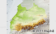 Physical Map of Tensift, lighten, semi-desaturated