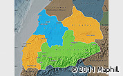 Political Map of Tensift, darken, semi-desaturated
