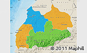 Political Map of Tensift, shaded relief outside